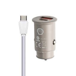 شارژر فندکی 30 وات شل مدل CCT006CC به همراه کابل Type-C به Type-C