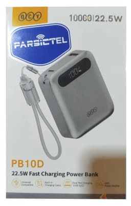 پاوربانک کیو سی وای مدل PB10D ظرفیت 10000 میلی‌آمپر ساعت