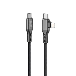کابل شارژ USB-C به USB-C و لایتنینگ بودی مدل DC253TTL12B