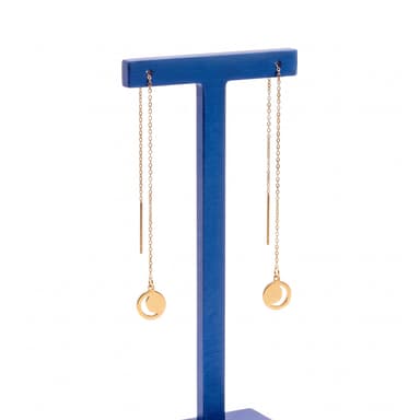 گوشواره طلا 18 عیار زنانه طلانیوم مدل بخیه‌ای طرح EW06