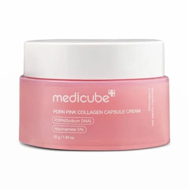 کرم کپسولی مرطوب کننده صورت مدیکیوب مدل pdrn pink collagen capsule حجم 55 میلی‌لیتر