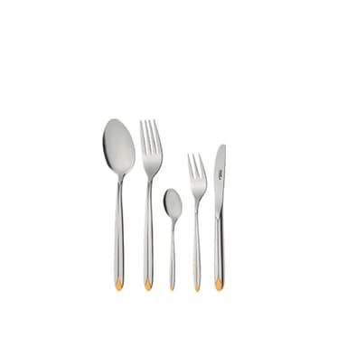سرویس قاشق و چنگال 30 پارچه ناب استیل مدل پالرمو دورطلایی