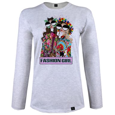تی شرت آستین بلند زنانه 27 مدل Fashion Girl کد B131