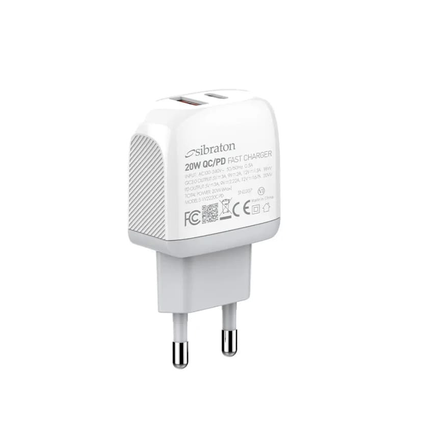 شارژر دیواری 20 وات سیبراتون مدل S-W2220C-PD