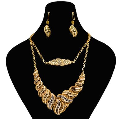 سرویس طلا 18 عیار زنانه طلانیوم طرح اشک کد 5